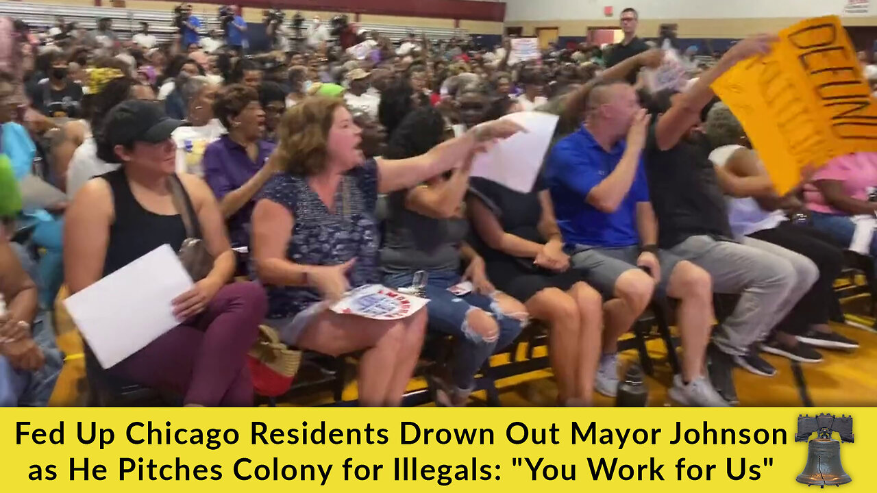 Fed Up Chicago Residents Drown Out Mayor Johnson as He Pitches Colony for Illegals "You Work for Us"