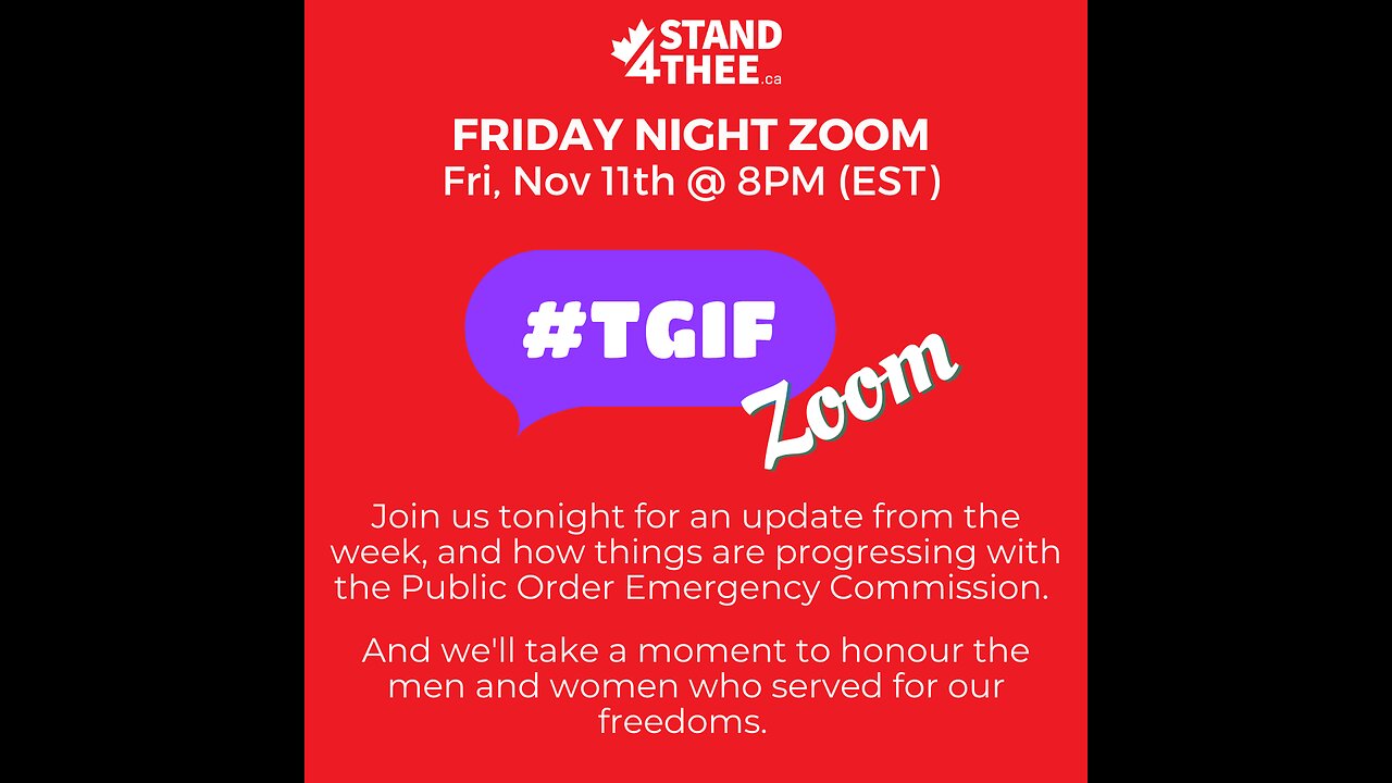 Stand4THEE Friday Night Zoom Nov 11 2022