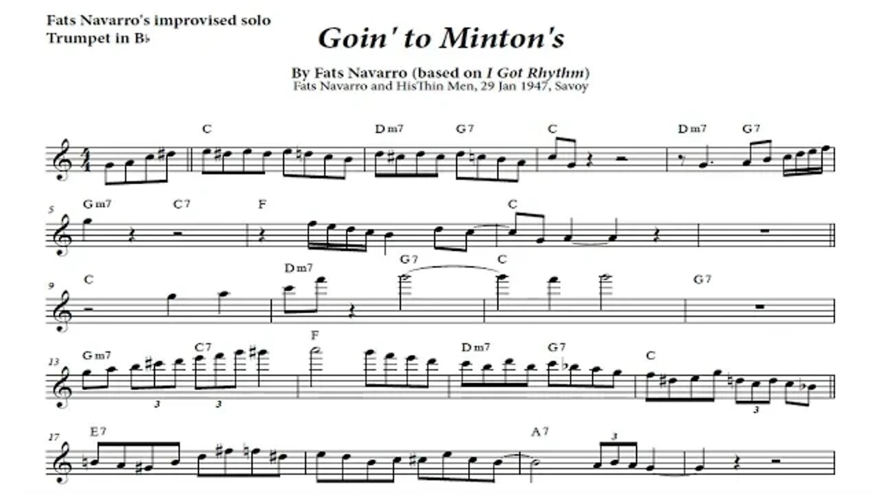 [EXCERTOS DE JAZZ] (Fats Navarro) Solos Transcriptions - Goin´ to Minton´s