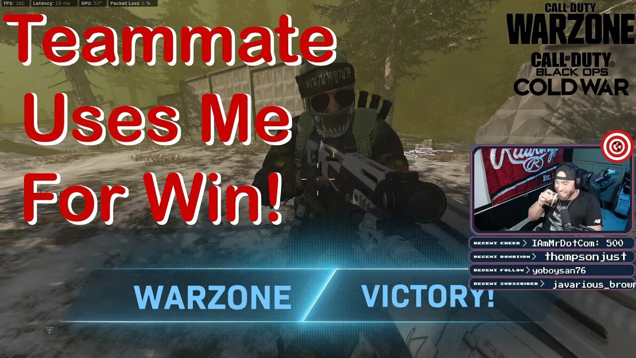 Teammate Uses Me For Win! | Call of Duty: Cold War/Warzone #shorts