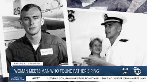 Woman meets man who found father's lost Navy ring