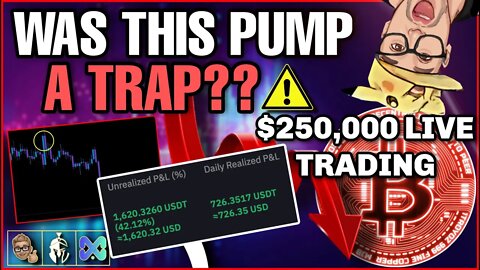 $250,000 BTC SHORT | $7,000 PROFIT TAKEN ON STREAM | TARGETS & ANALYSYS