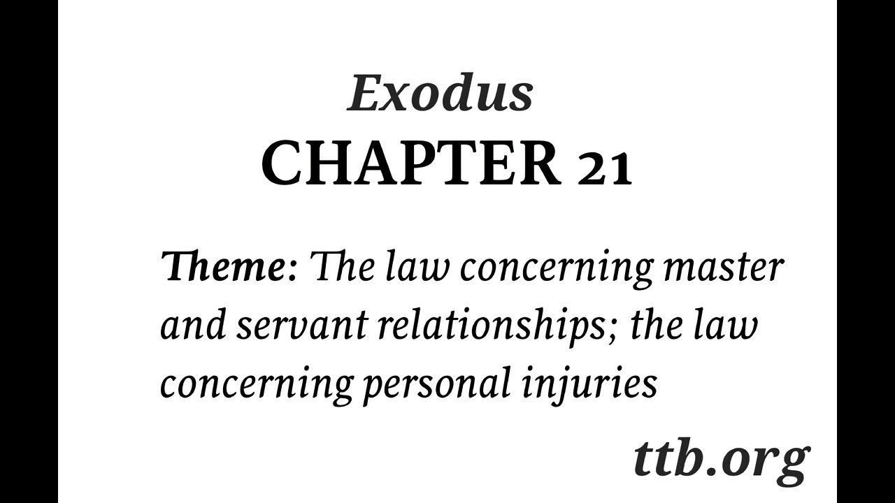 Exodus Chapter 21 (Bible Study)