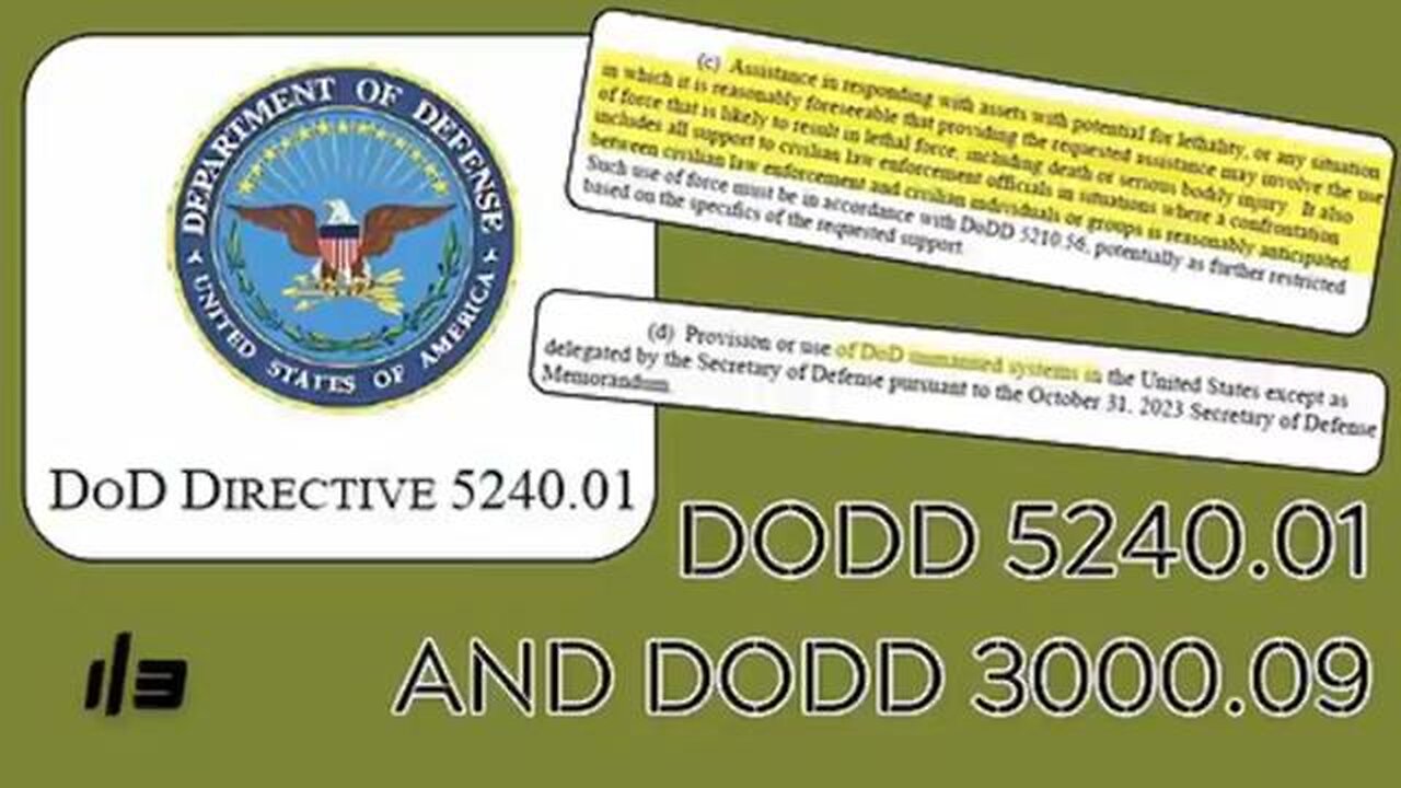 MILITARY LETHAL FORCE DOD 5204.01 + 3000.09_ WHAT = REALLY GOING ON 1-3 MILITARY LETHAL FORCE DOD