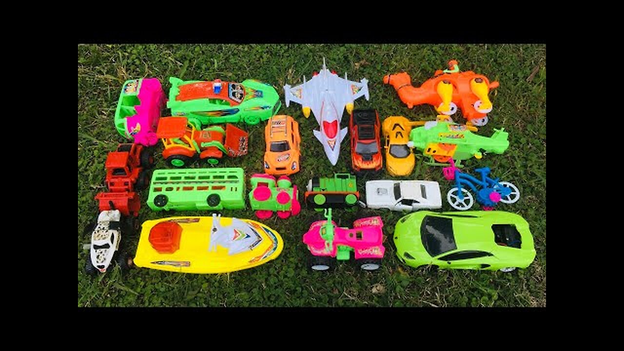 ATV Bike,Double Bus,Helicopter,F16,Super Car,Police Car,Bicycle,Bulldozer,RC Boat 🚤 🚁