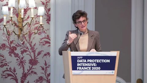 CNIL President Marie Laure Denis addresses the IAPP