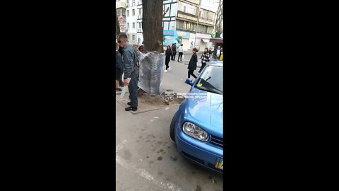 Hungry thief being punished in Ukraine