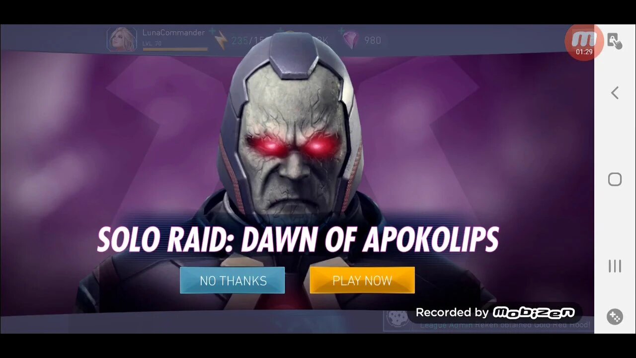 Power Girl takes on Darkseid in SOLO Raid / Dawn of Apokolips pt 1 / INJ2 Mobile