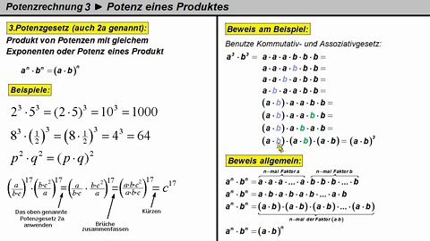 Potenzrechnung 3 ► Potenz eines Produktes