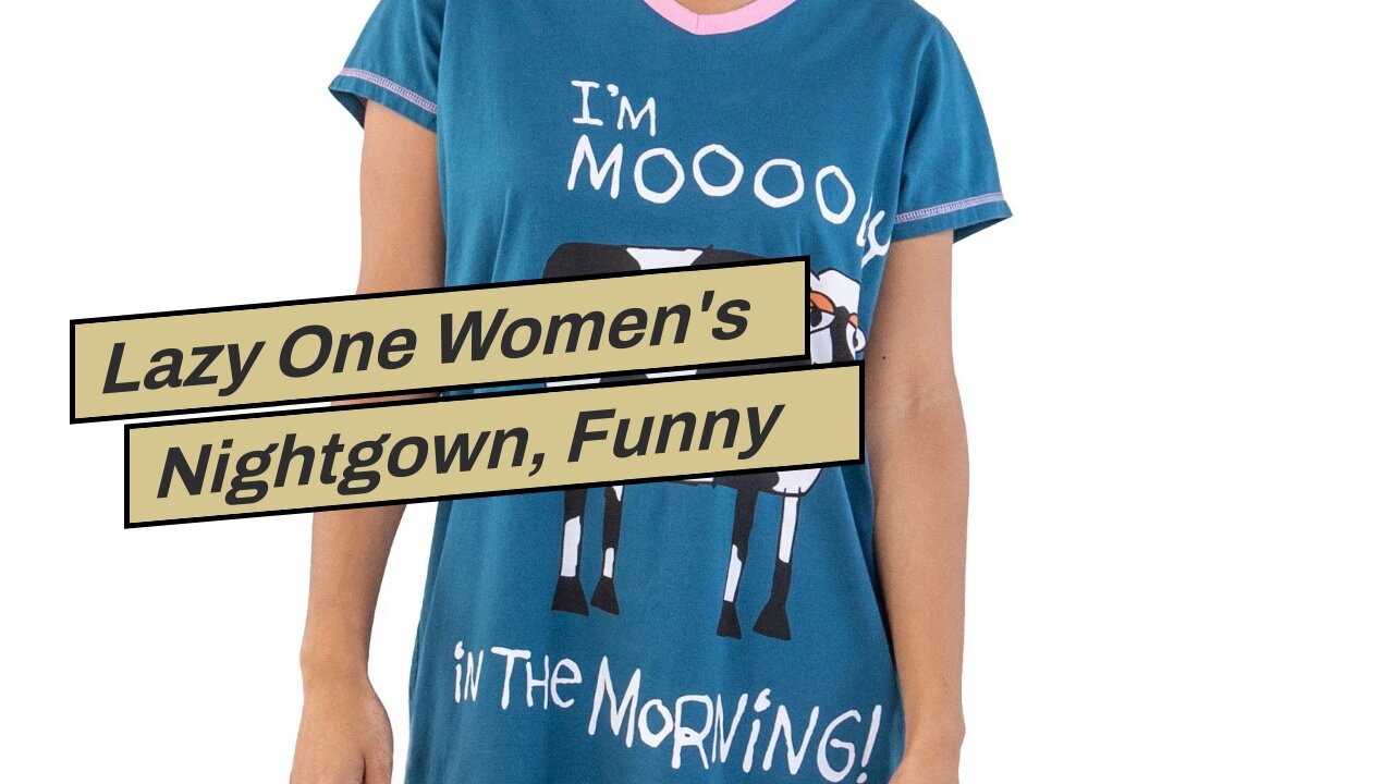Lazy One Women's Nightgown, Funny V-Neck Sleep Shirt for Women