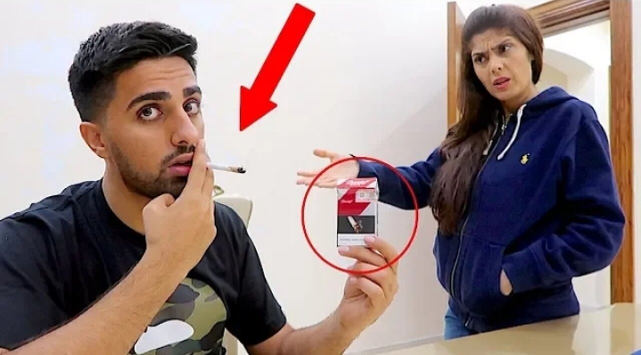 CIGARETTE PRANK ON MOM *SHE BROKE MY LAPTOP* !!!