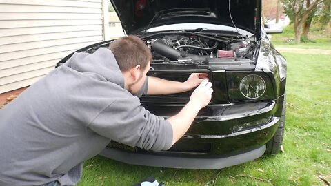 Custom Grille & Strut Bar Installation S197 mustang 2005 2006 2007 2008 2009