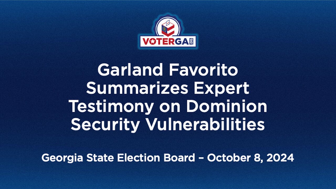 Garland Favorito on Dominion Security Vulnerabilities at SEB Oct 8 2024