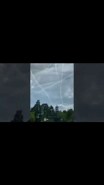 Pentagram chemtrail above Disney