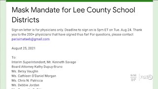 Petition signed by hundreds of doctors calling for mask mandate in Lee County Schools