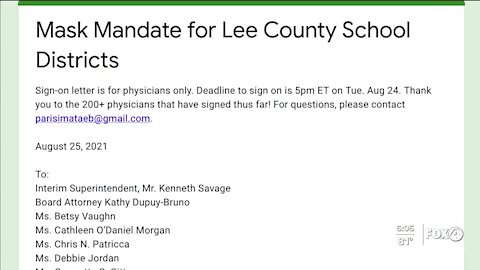 Petition signed by hundreds of doctors calling for mask mandate in Lee County Schools