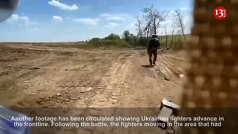 Their military hardware is disabled...-Footage of Ukrainian soldiers advancing after battle