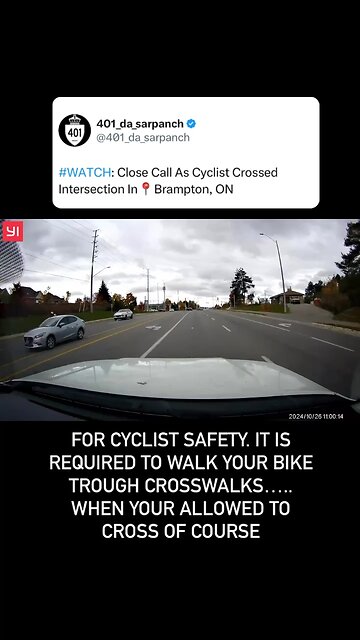 Cyclist Almost Gets Hit By Car