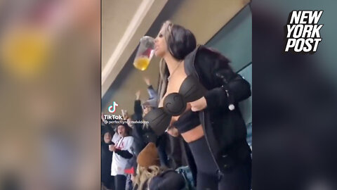 Woman flashing crowd leads to wild brawl at Supercross event