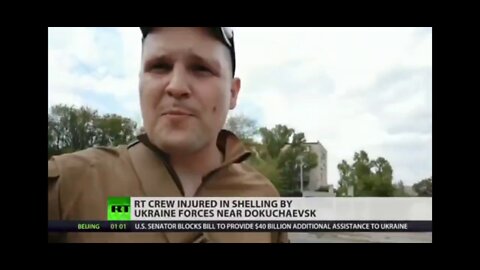 RT crew came under shelling from Ukrainian forces near Dokuchaevsk. 2 cameramen suffered shrapnel wounds.