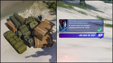 RECUPERE SUPRIMENTOS ROUBADOS DOS SETE EM LOCAIS DA O.I - FORTNITE