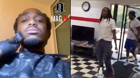 Quavo Walks In & Barber Kicks Client Out Of Chair Mid Cut! 💈