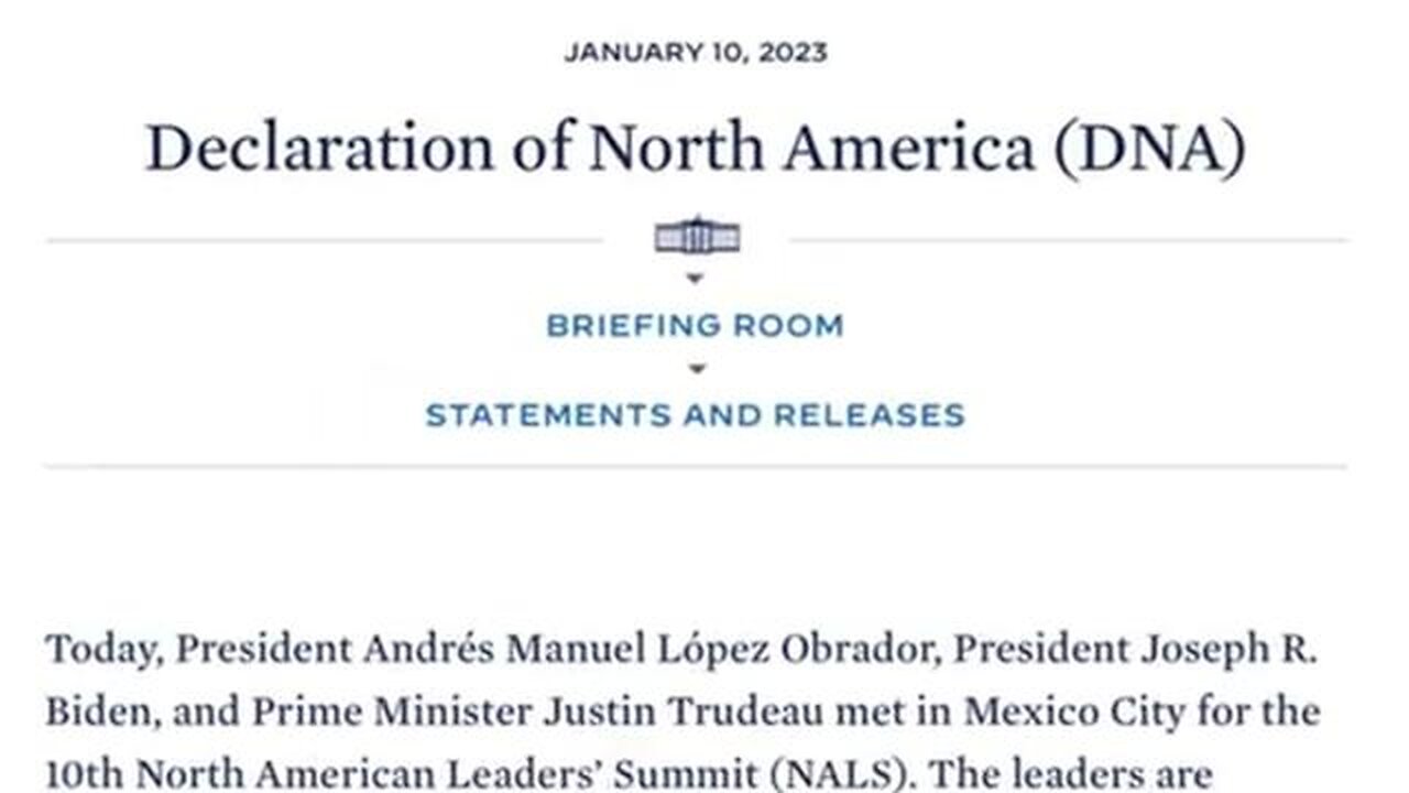 DECLARATION OF NORTH AMERICA. BIDEN HIGH TREASON. US SOVEREIGNTY ABOLISHED FOR UN AGENDA 2030