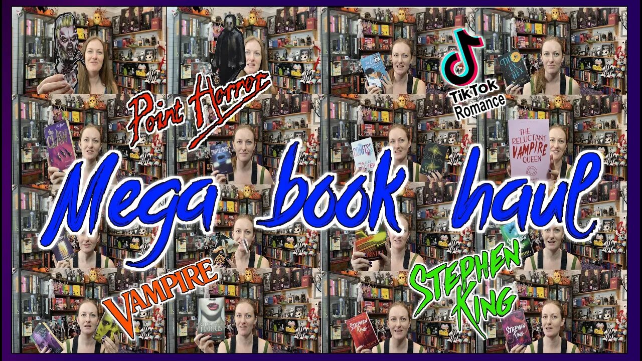 MEGA BOOK HAUL UNBOXING (61) ~ Stephen King ~ Point Horror ~ Vampires ~ TikTok Romances ~ Bookmarks (authortube booktube booktuber #authortube #booktube #booktuber)