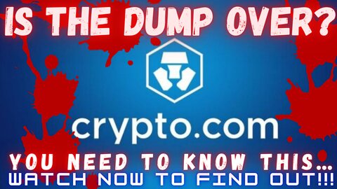 Is The Dump Over For Cronos ($CRO)??? Watch Now To Find Out!!!