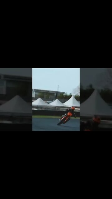 Sideways action on the KTM 450 SMR supermoto!