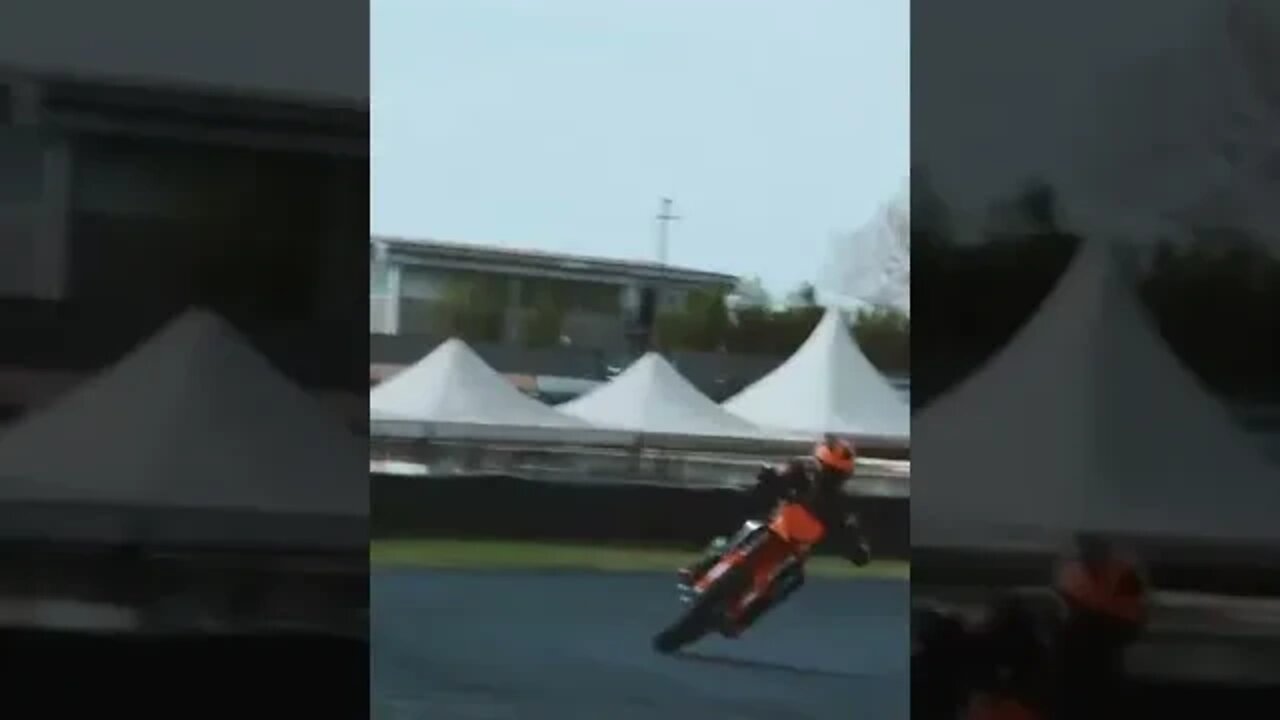 Sideways action on the KTM 450 SMR supermoto!