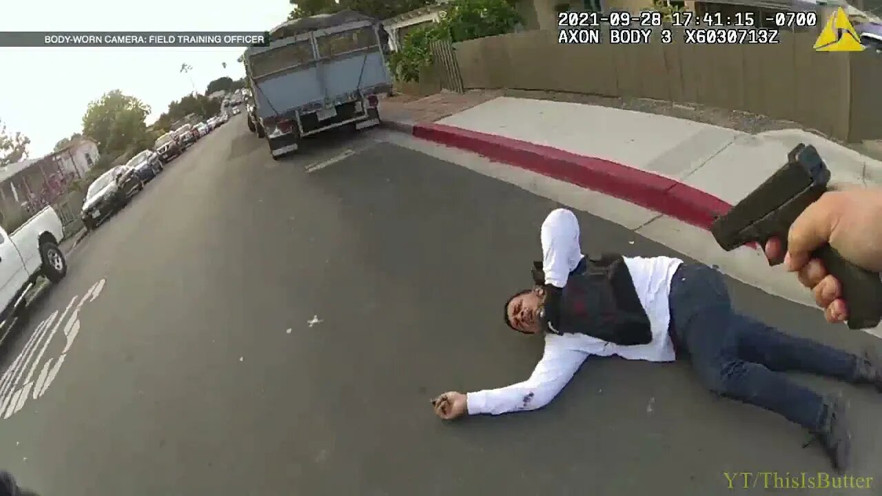 San Diego police release footage of officer’s shooting of gunman