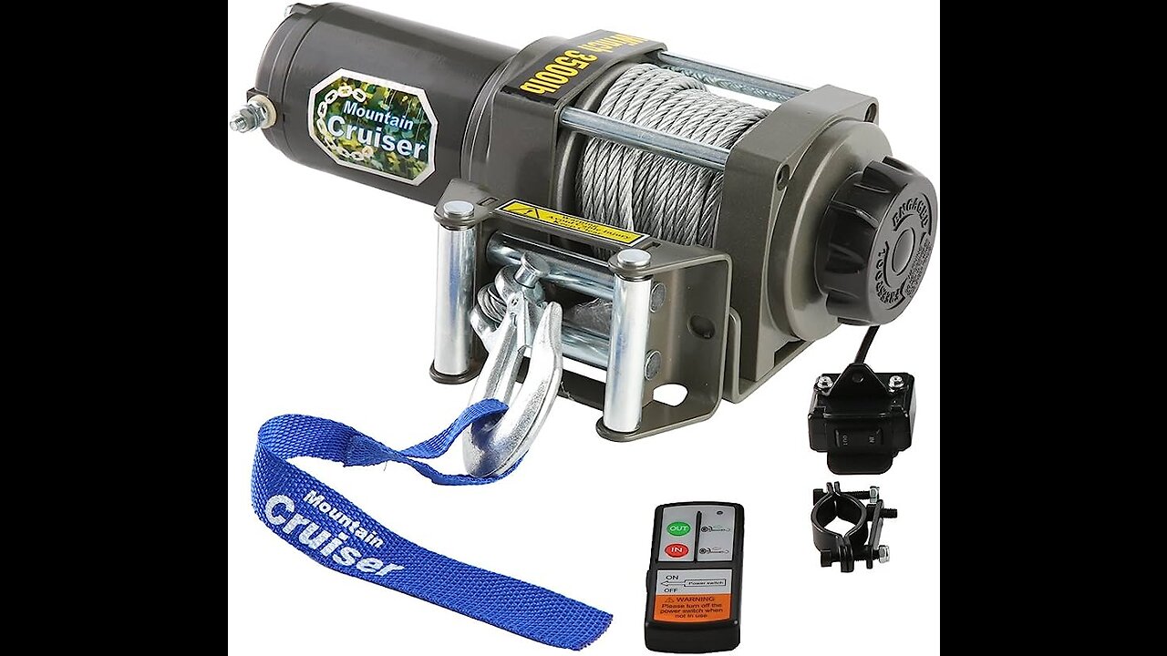 Megaflint Trailer Winch,Reversible Electric Winch, for Boats up to 6000 lbs.12V DC,Power-in, Po...