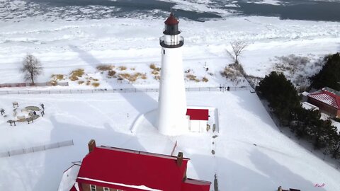 Blue ice on frozen lake Huron Feb 12, 2021