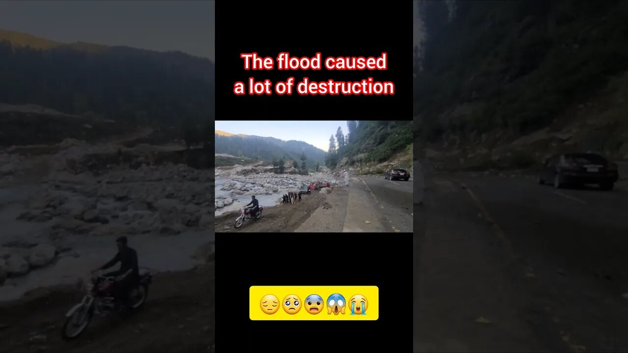 The flood caused a lot of destruction #gabinjabba road #swat #kalam