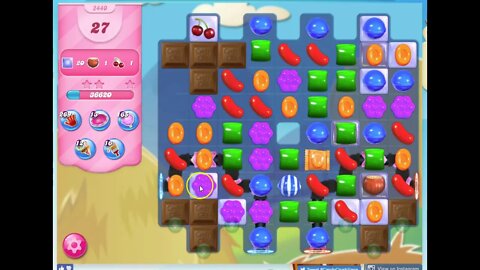 Candy Crush Level 2440 Audio Talkthrough, 2 Stars 0 Boosters