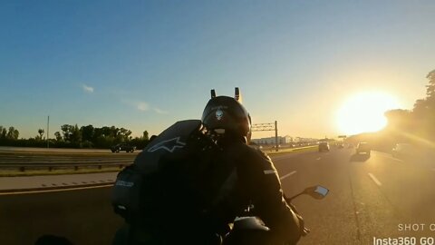 Ninja ZX-6R ride into a spectacular sunset