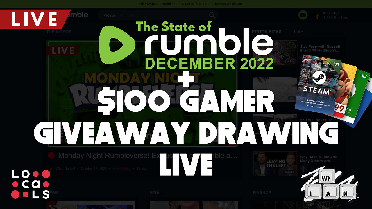 🔴 $100 Gamer Giveaway Drawing + The State of Rumble - December 2022