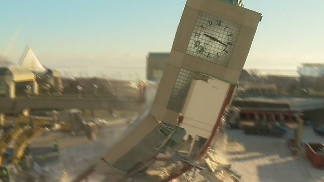 Clock tower demolished