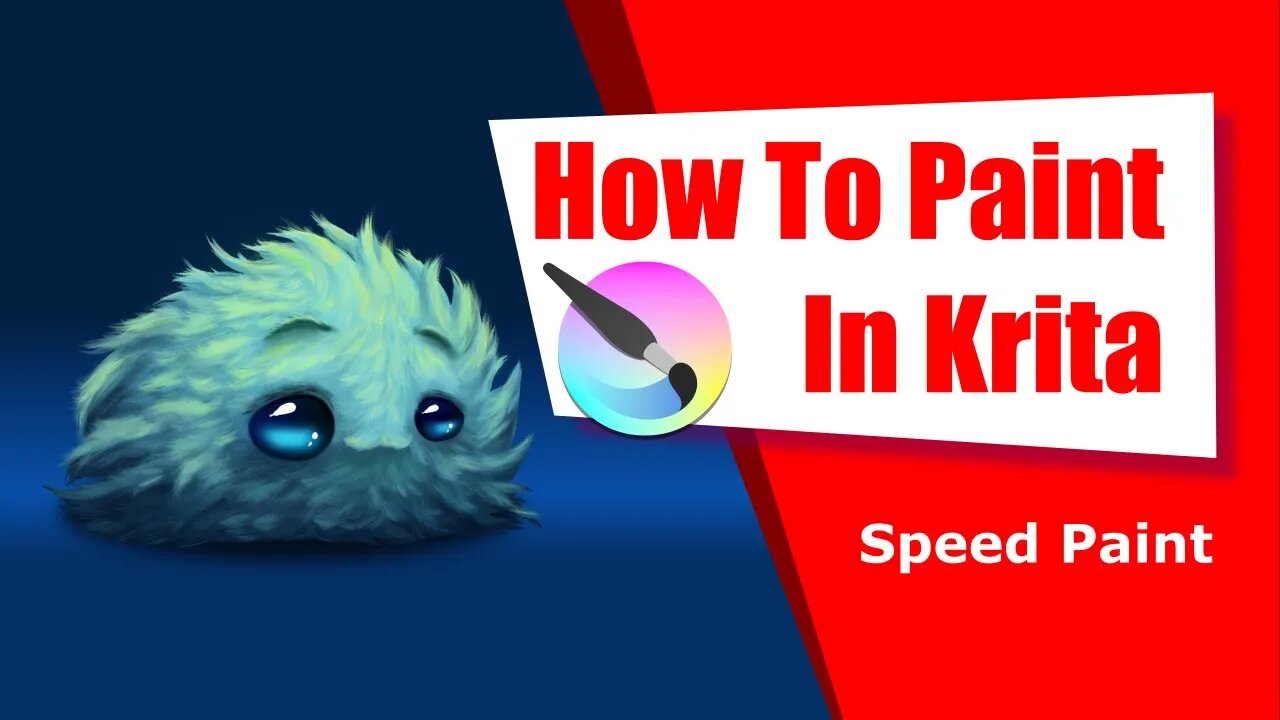 How to Paint Furry Cute Monster on Krita - Step by Step