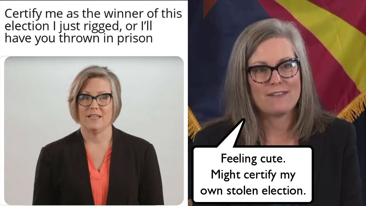 Katie Hobbs certifies her own Corrupt Election 😈🗳️