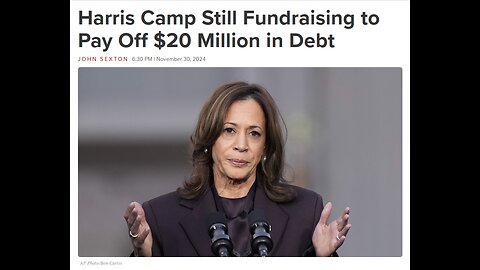 Kamala Still Fund-Raising to Pay Off Debt