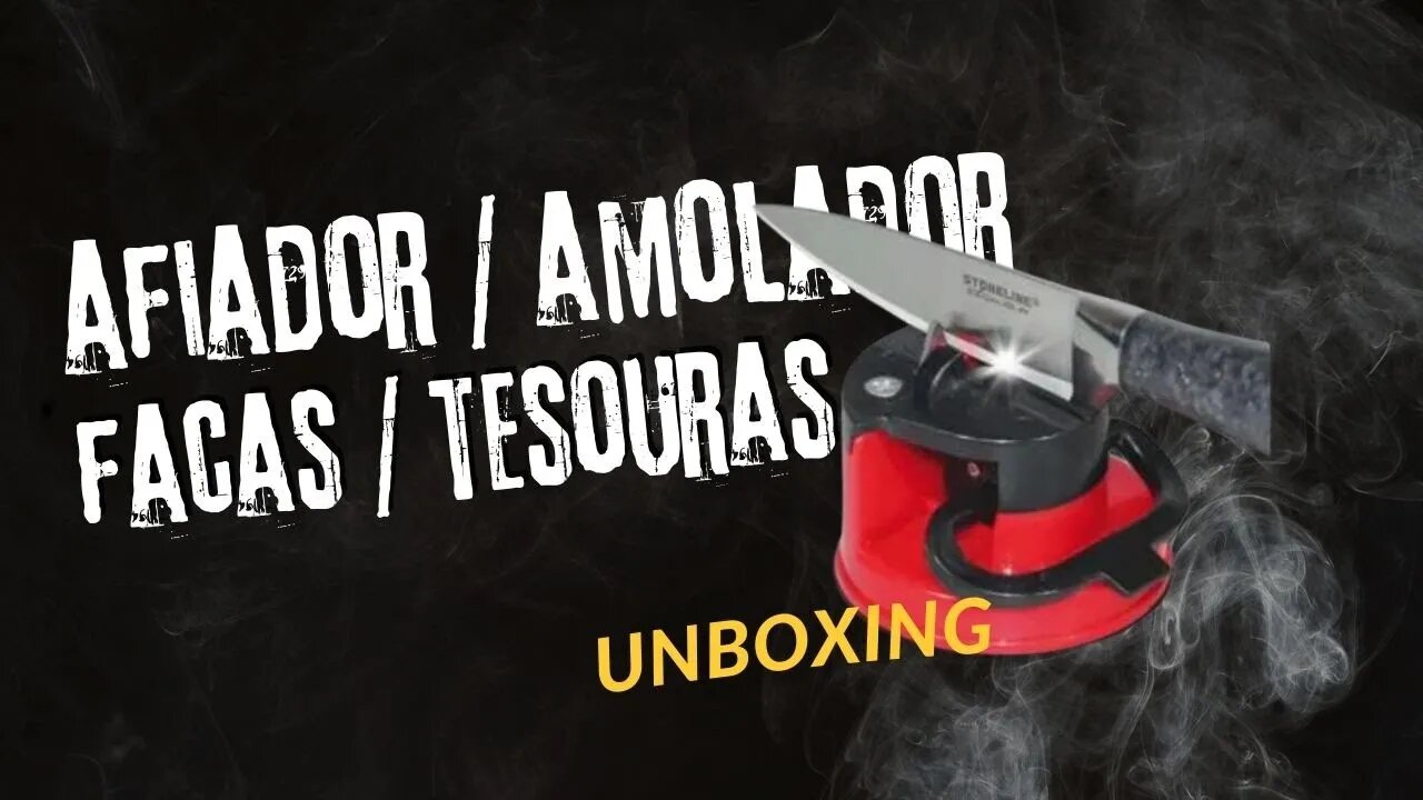 Afiador e Amolador de Facas e Tesouras Barato! Unboxing