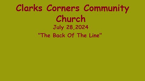 07/28/2024 The Back Of The Line