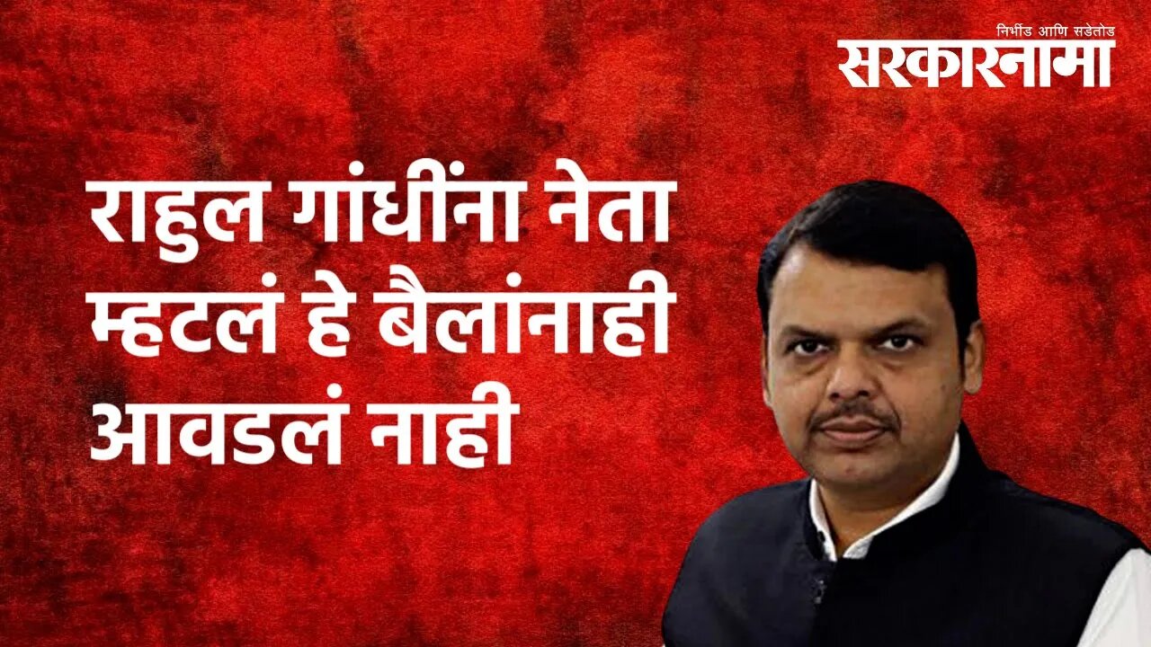 राहुल गांधींना नेता म्हटलं हे बैलांनाही आवडलं नाही | Devendra Fadnavis |Nagpur | Politics|Sarkarnama