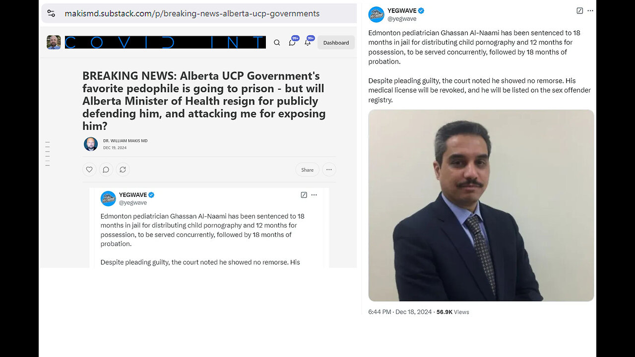 BREAKING NEWS: Alberta UCP Government's favorite pedophile is going to prison