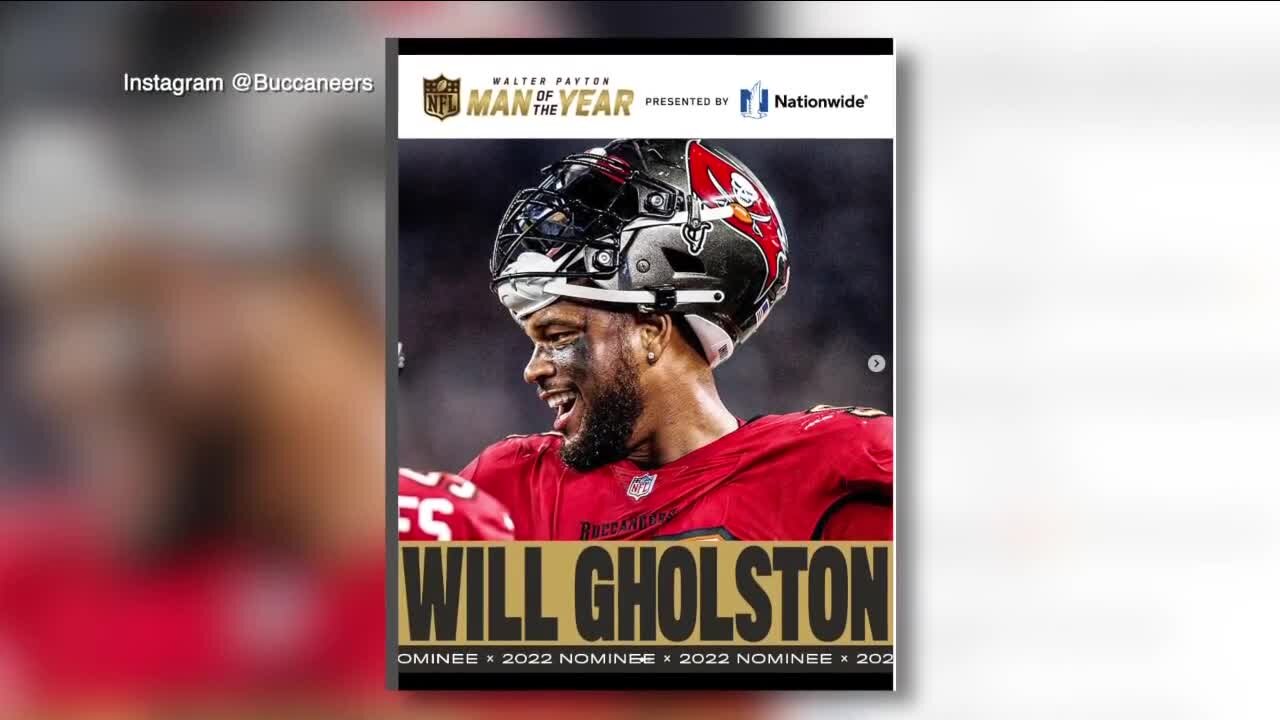 Bucs player's work off-field earns him a nomination for NFL's 'Man of the Year'