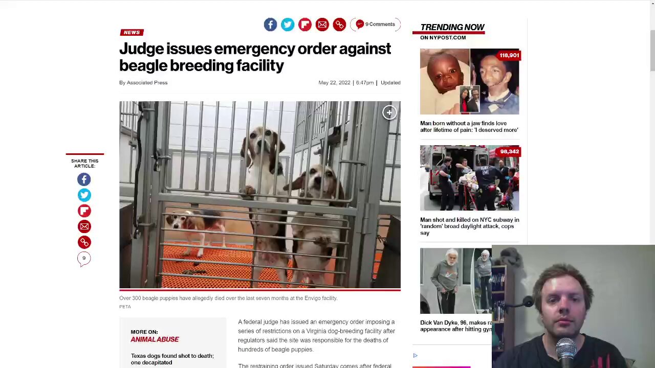 Federal Judge issues emergency order against beagle breeding facility