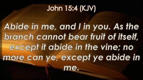 Wednesday Evening May 4th - Abide in Me