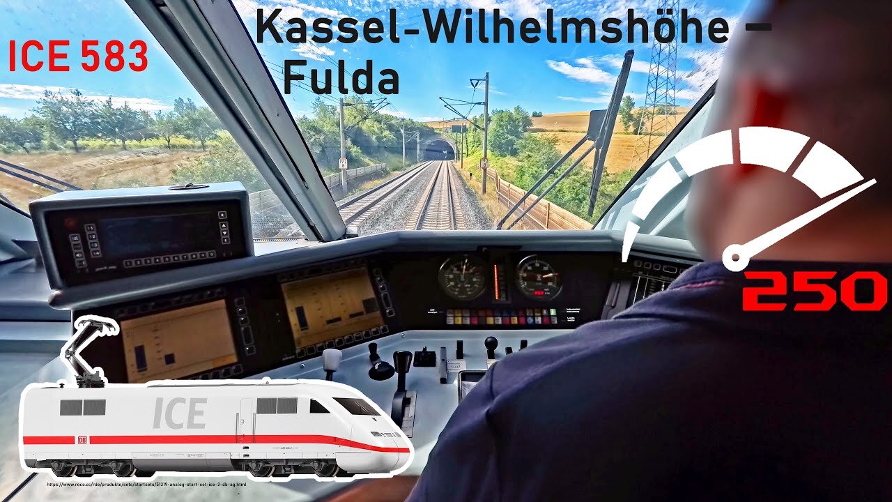 250 km/h aus Lokführersicht | ICE 583 Kassel-Wilhelmshöhe - Fulda | ICE-Führerstandsmitfahrt.